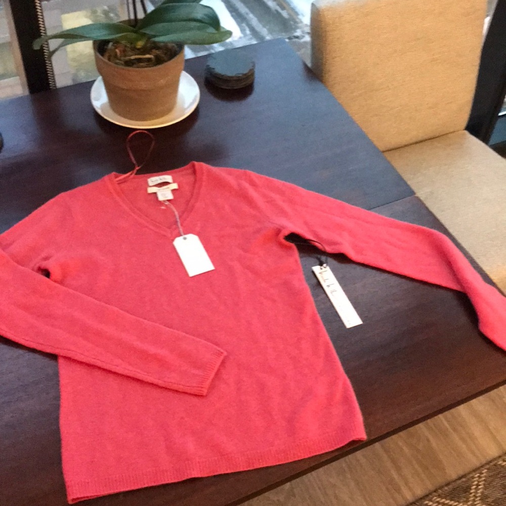 100% cashmere v neck sweater